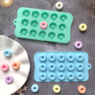 15 Consecutive Donut Chocolate 789 Ice Tray Silicone Mold Jelly Pudding Candy Candle Mold