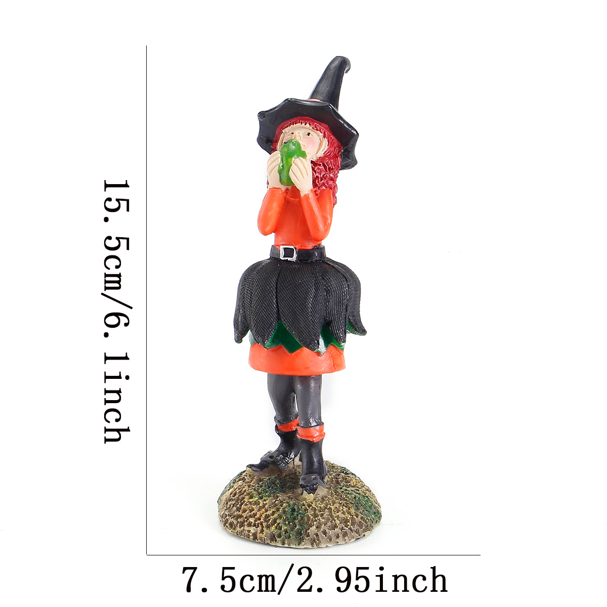 Halloween new witch doll resin ornament, office bedroom desktop charming doll decoration ornament_voghion.com