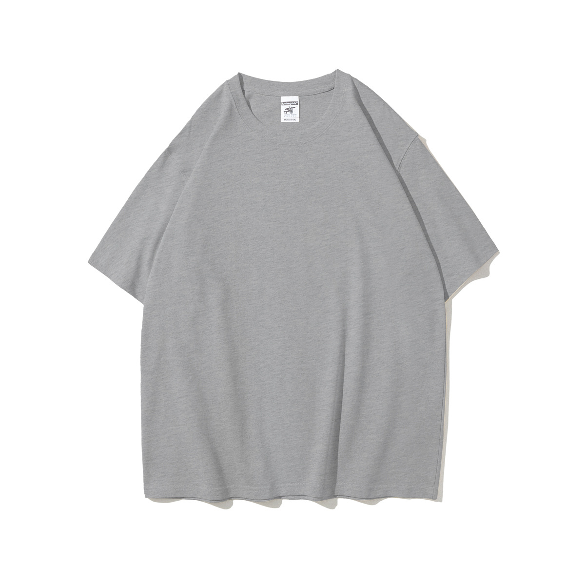 メンズ夏のAG280gマーク沁男士重ポンド丸襟tシャツ純綿純色潮男半袖男プリントt