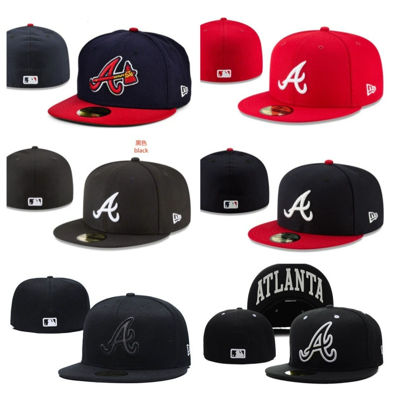 [Atlanta Braves] Закрытый солнцезащитный козырек, пара шляп, вышитая шляпа, полностью герметичная бейсболка