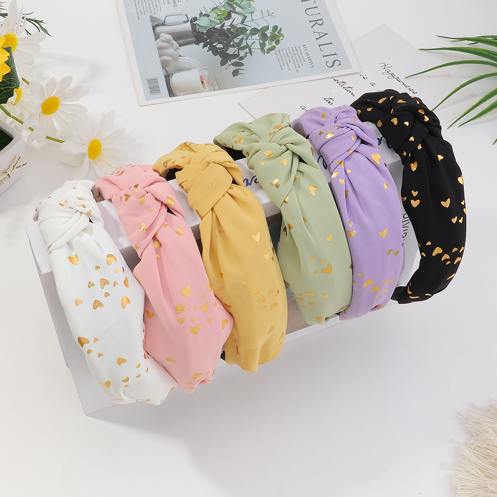 Korean Fabric Double Veil Wide-brimmed Headband Wholesale display picture 1