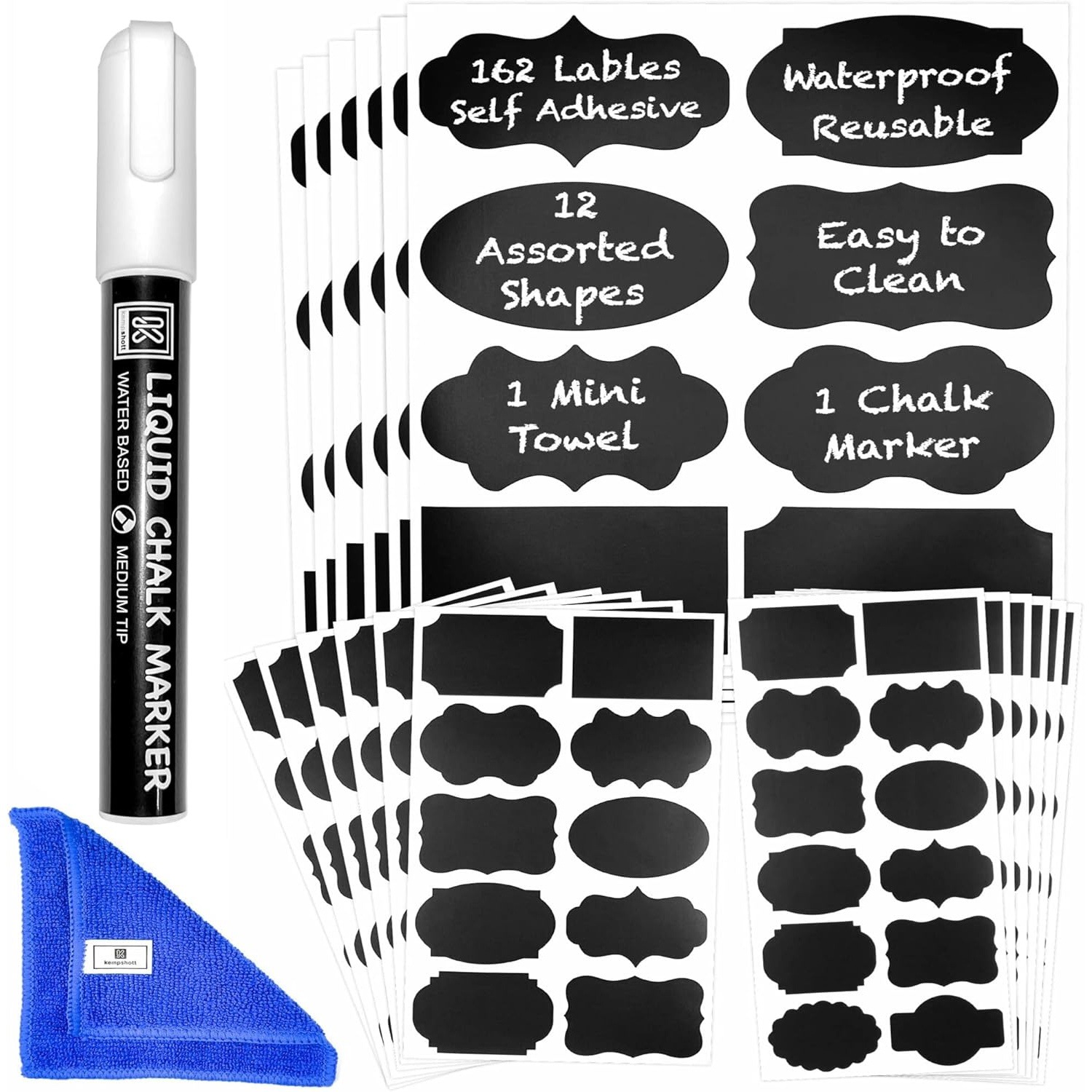 跨境防水厨房食品分类记号标签贴印刷可擦写用于玻璃罐收纳标签