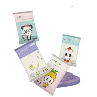 Wiki Shi 10 Pieces of Wet Wipes Home Care Clean Small Bag Disposable Hand and Mouth Sanitary Wet Wipes