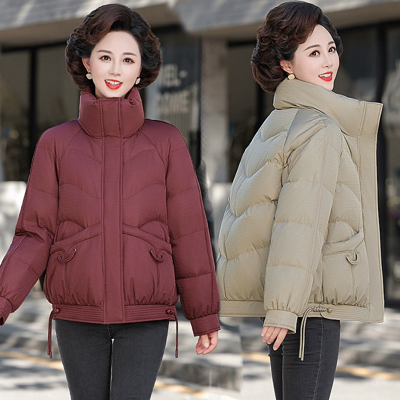 Белая утка пуховик женский 2024 зима новая мода среднего и пожилого возраста тепло и повседневная мама куртка