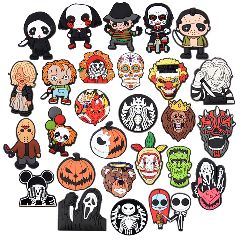 New Halloween Shoe Flower Crocc Beach Shoes DYI Accessories Decorative Buckle Hole Shoes Flower Shoe Buckle Zhibixing Ghost