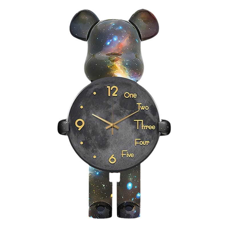 Venta caliente Comercio exterior Amazon luz lujo violento oso salón creativo Reloj de pared reloj de alta gama atmosférica reloj colgante de pared