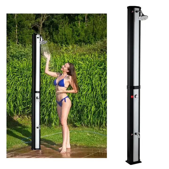 35L anti-UV plata 35L nueva plata PVC columna de ducha solar al aire libre