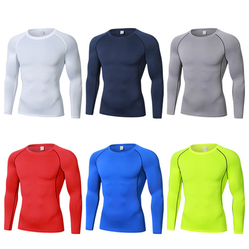 Fitness clothes for spring and autumn, new basketball base training, elite long-sleeved running, outdoor training, high-elasticity, fast dry riding
