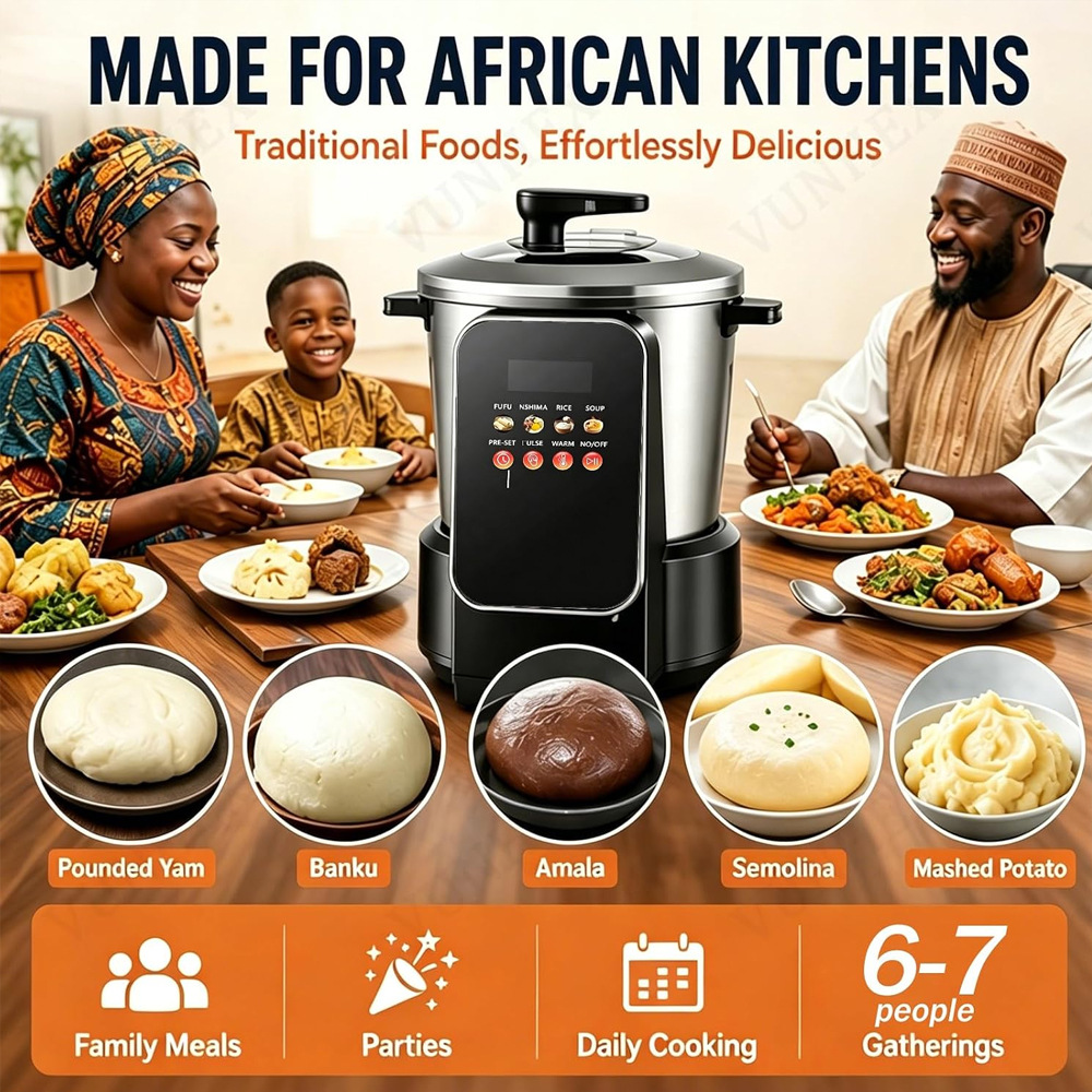 Yam paste machine fully automatic Fufu machine 8L meat grinder cassava mixer electric Fufu machine 3