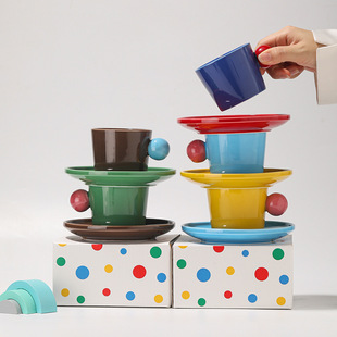 Ceramic Coffee Cup and Saucer suit Gift Box Advanced Sense Ins Style Creative Afternoon Tea Cup and Saucer Accompanying Gift