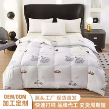 大鹅白鹅五星级酒店专柜保暖柔软加厚双人棉被羽丝绒蛋白被加工