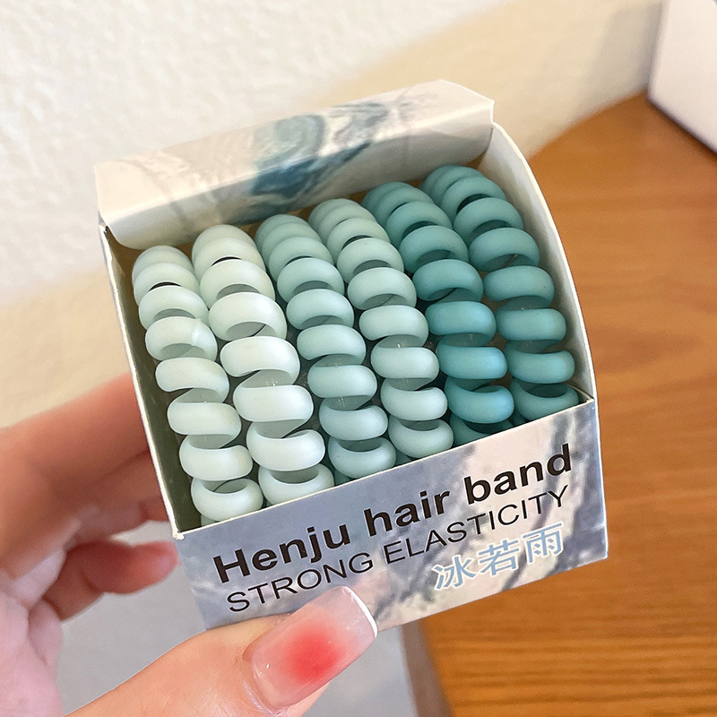 Color helado simple elegante de alta moda elástica línea telefónica anillo de pelo tocado Cola de Caballo lazo durable cuerda de pelo accesorios para el cabello