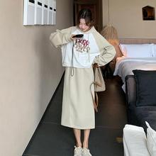 2024春秋季新款设计感炸街长袖卫衣半身裙子套装女韩版减龄两件套