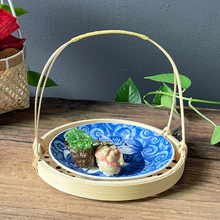 日式风陶瓷碟自助餐厅取餐盘家用吐骨碟复古餐盘寿司碟子小食碟