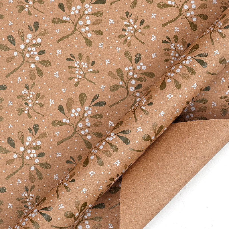 Papel de embalaje de regalos de Navidad transfronterizos Papá Noel campana flocos de nieve Papá Noel flores de embalaje de regalo