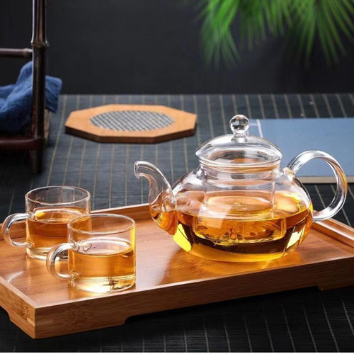 Wholesale high borosilicate glass flower tea high temperature resistant thickened transparent glass teapot filter glass teapot