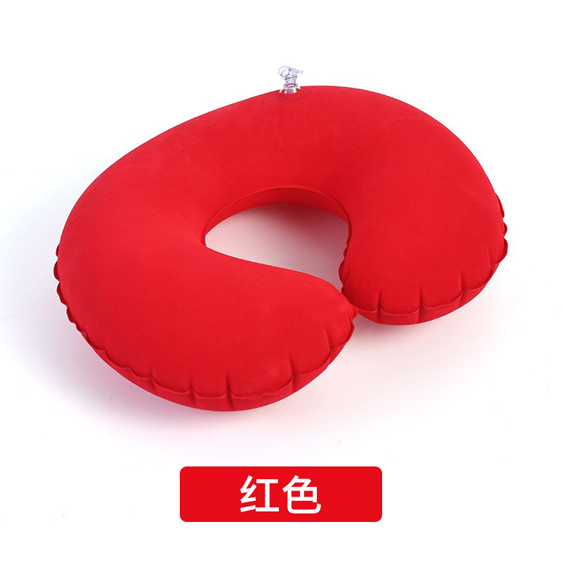 C-shaped inflatable pillow-red