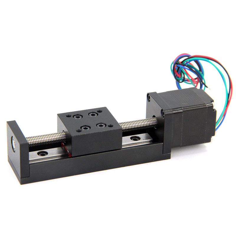 28微型导轨小滑台直线T型丝杆线轨步进电机电动滑轨模组