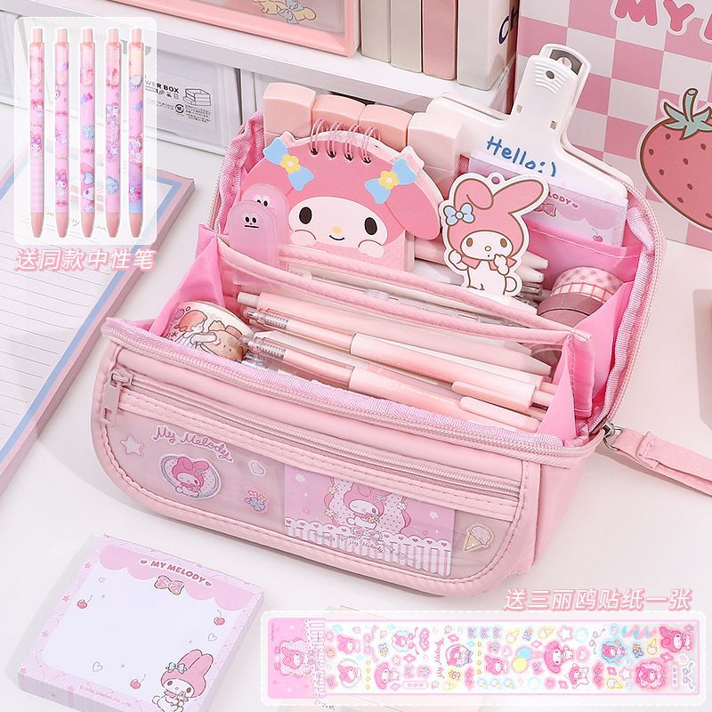 Sanrio coolomi Prisma caja de lápices para niñas de secundaria Nueva gran capacidad de alto aspecto lindo caja de lápices caja de papelería