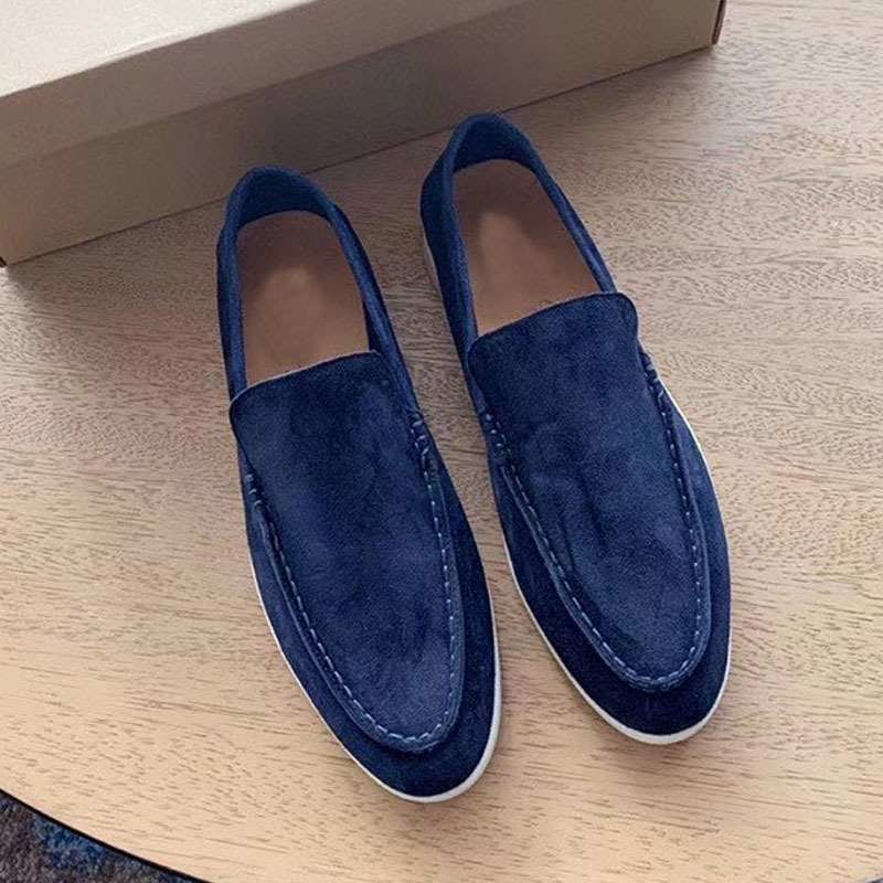 New New Genuine Leather Flat Slip-On Casual Versatile Loafers Women's British Style Single Men's Shoes_vogvips.com
