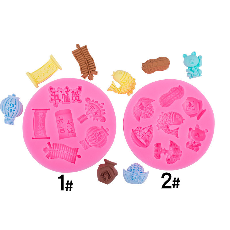 Estilo chino fortuna gato copla con molde de silicona pastel postre hornear decoración Fondant chocolate