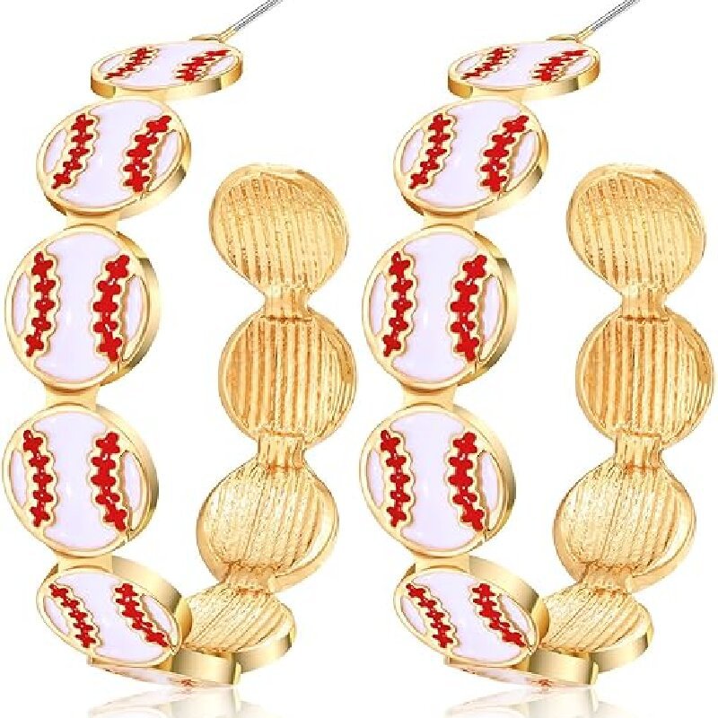 Cross-Border Volleyball, Football, Baseball Caps, Earrings, Personalized Design, Small Fresh Jewelry, Popular High-End New Earrings