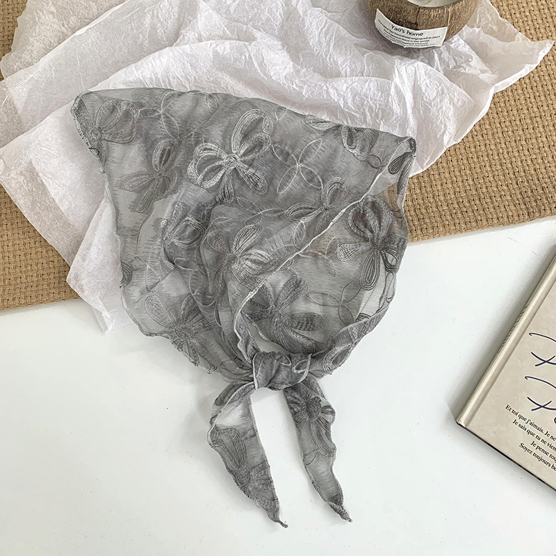 Bufanda triangular de encaje con hoja, cintura, nuevo estilo de verano, bufanda pequeña de moda de todo fósforo, bufanda de decoración pastoral femenina de verano