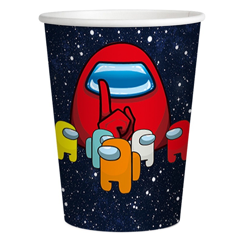 Partido taza de papel colección impresión en color cumpleaños celebración suministros 250ml artesanía 9 oz logo en stock