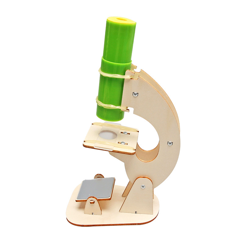 Microscopio Tecnología pequeña producción de los niños experimento científico hecho a mano DIY estudiantes de escuela primaria y secundaria ciencia y educación pequeño juguete material paquete