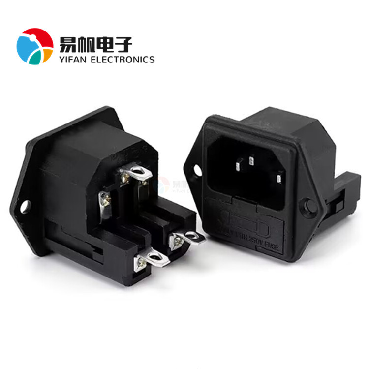 AC电源插座10A/250V 品字插座 AC-02/03双保险二合一卡式充电插座
