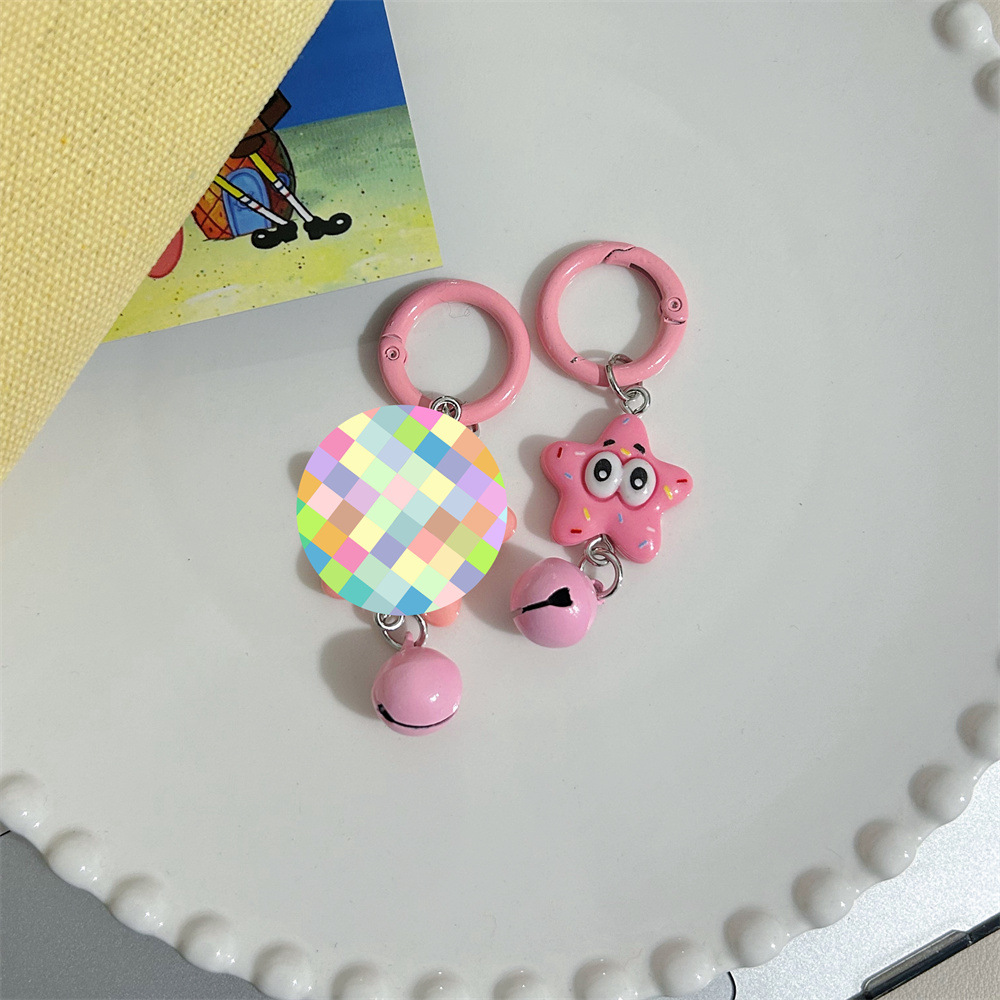 Nuevas campanas SpongeBob Pie Big Star Keychain adornos colgantes de dibujos animados accesorios mochilas chicas regalos amiga