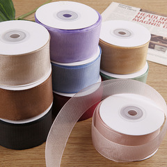 Gradient fishing line yarn ribbon handmade DIY bow hair accessory clothing accessories gift box fresh flower packaging polyester woven ribbon