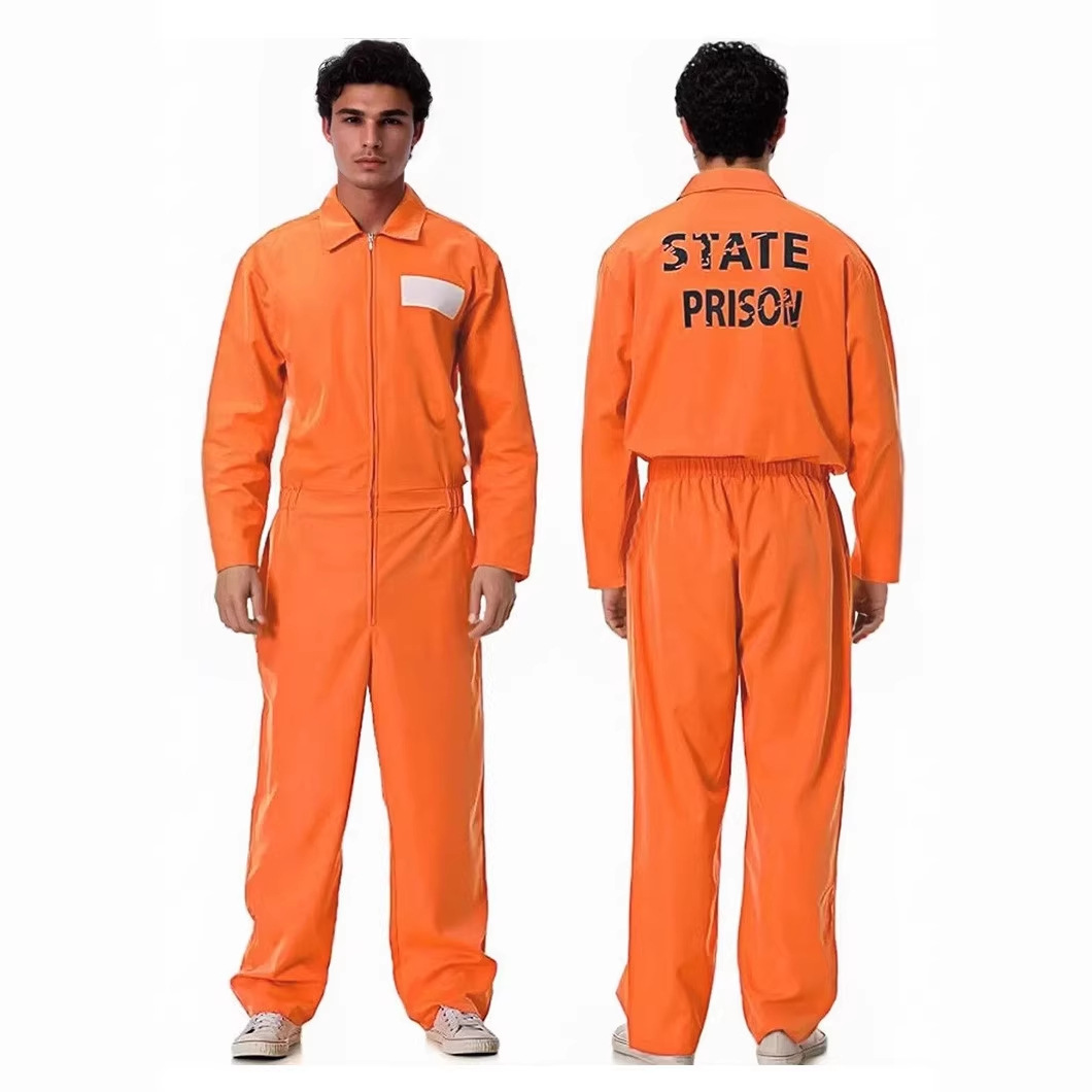 Cross-Border Cosplay Prisoner Outfit European and American Style Masquerade Two-Piece Set Cosplay Orange Prison Uniform Set Wholesale