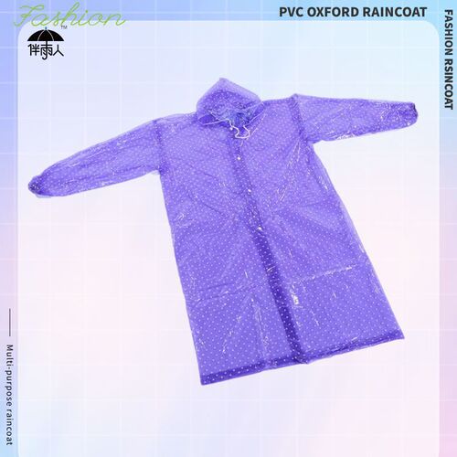 PVC Oxford Fashion Crystal Polka Dot Unisex Full-Length Waterproof Raincoat for Outdoor Travel Hiking and Cycling