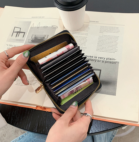 Card holder, large capacity, multiple card slots, driver's license jacket, men's and women's laser gold and silver integrated, exquisite, high-end and compact