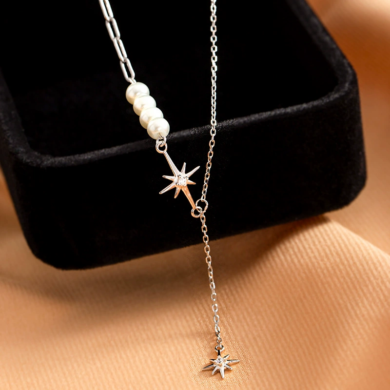 榕树下 Summersk necklace with tassels, silver 925 sample, European style, интернет-знаменитость