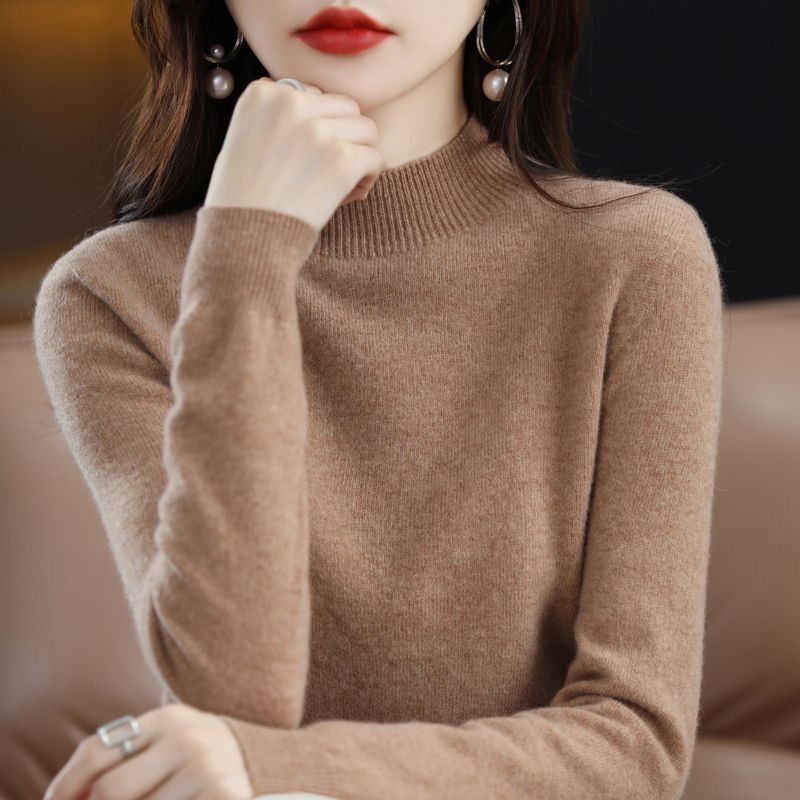 秋冬の新型の中襟のセーターの女性のプルオーバーのニットの中は長袖を掛けます。|undefined