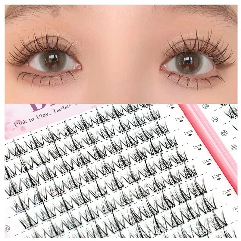 Fábrica de Amazon Europa y Estados Unidos falsas pestañas gruesas curvas 32 líneas de extensión diagonal de gran capacidad conjunto de injerto de pestañas libro