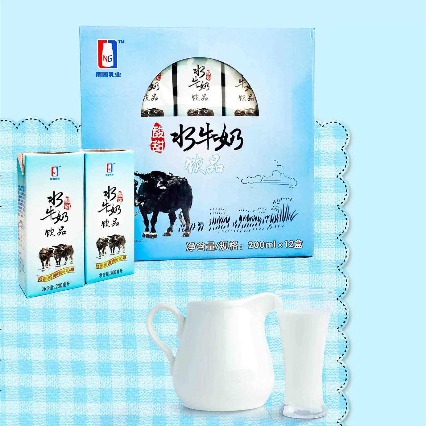 厂家直供 源头批发 南国乳业酸甜水牛奶含乳饮品礼盒装200ml*12盒