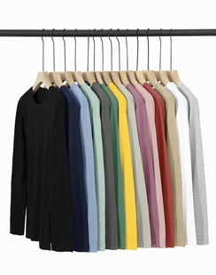 Factory Direct Supply Cvc Autum Clothing Business Round Neck T-Shirt Autum Clean Version Long-Sleeved Top Wholesale Bottoming Shirt Workwear