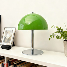 穹顶造型艺术台灯 金属立柱设计 卧室床头温馨氛围灯 复古风照明