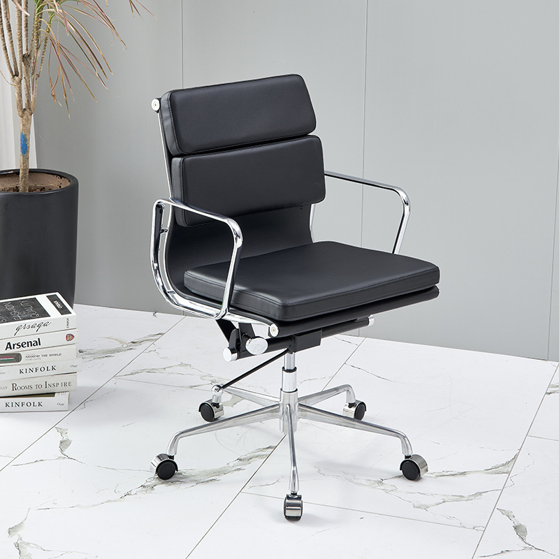 E-Commerce Cross-Border Eames Office Chair Conference Lift Swivel Chair Computer Leather Mid-Back Chair Commercial Ergonomic