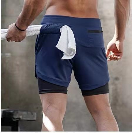 1 Cross-Border Sommer-Sportshorts für Herren, doppellagig, schnelltrocknend, atmungsaktiv, für Squat-Jogging, Workout, Freizeit und Basketball_voghion.com