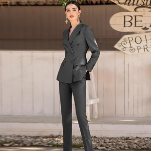 Autumn and winter fashion double breasted elegant suit suit manager business formal wear sales department suit pants overalls OL