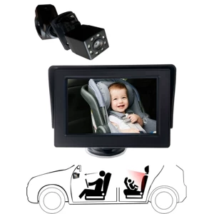 4.3 düymlük Körpə Avtomobil Monitoru Körpə Arxa Kamera Körpə Avtomobil Güzgüsü