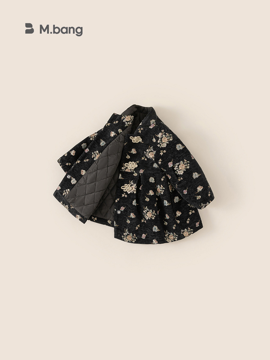 Yoobao ropa para niños niñas abrigo de flores retrógradas otoño y invierno mujeres Bao Guo abrazamiento de cuello de altura abrigo de abrigo suelto