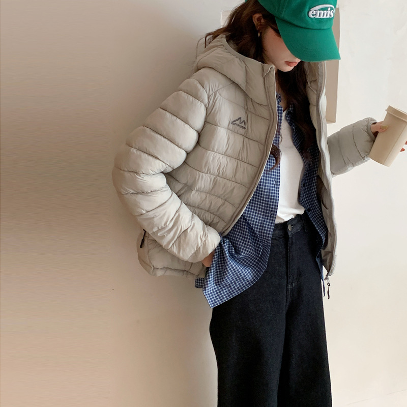 大码棉服女冬季新款轻薄连帽小棉袄韩版宽松时尚保暖棉衣外套|undefined