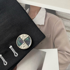 藝森ESSTUDIO 小香風金屬圓形紐扣真貝殼粗花呢外套大衣裝飾扣子