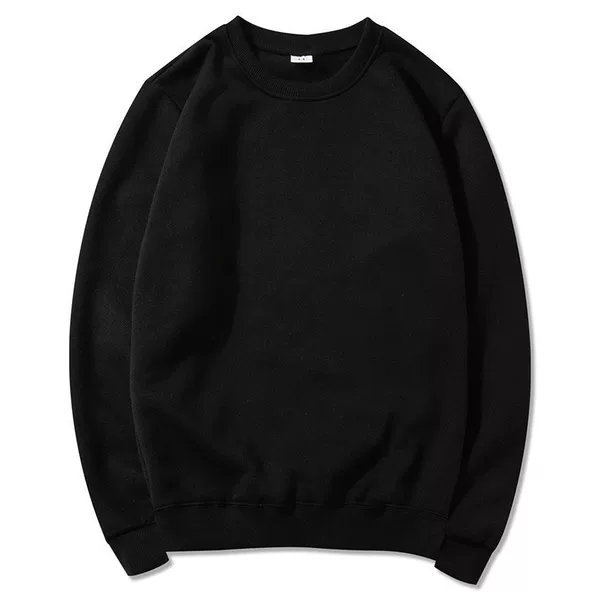 Cross-border Amazon European and American Men's and Women's Casual Sports Crewneck Sweater Hip-hop Pullover Solid Color fleece-lined Long Sleeve Top
