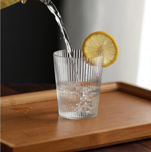 Vertical coffee glass, straight high borosilicate glass juice mousse cup, whiskey beer glass single layer cup